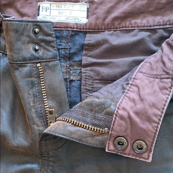 Free People leather pants zip moto vegan faux edgy - Picture 4 of 8